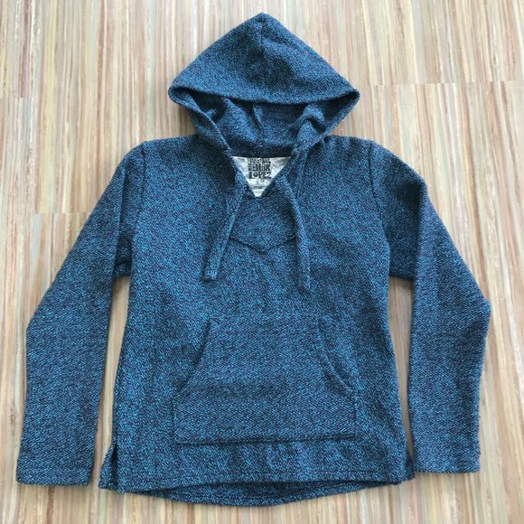 Baja Surf Hoodie Top Blue Marled Color Original Senor Lopez Made in Mexico - Picture 1 of 5